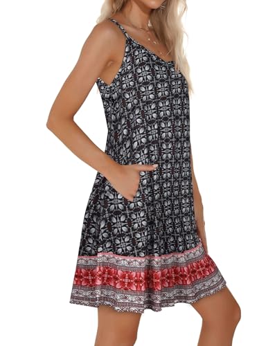 Image of JOELLYUS Womens Spaghetti Strap Dress Summer Dresses Beach Cover Ups Casual Sundresses with Pockets 2026