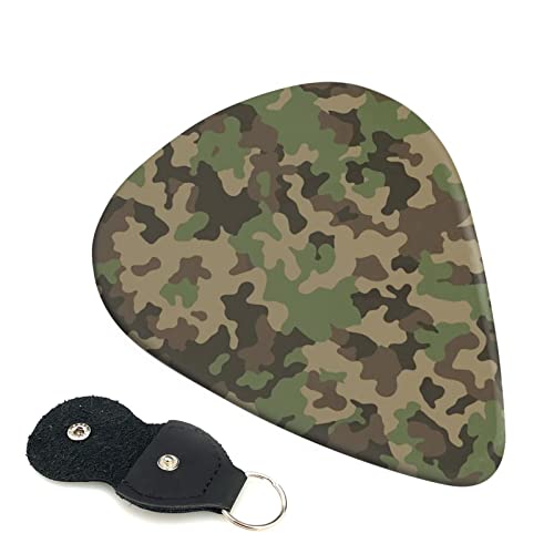 ASDTEHCY Lot de 6 médiators en celluloïd, vert camouflage, pour guitares acoustiques, électriques, basses ou ukulélé - Les Beatles, Paul McCartney, John Lennon, RIngo Starr, George Harrison ASDTEHCY Lot de 6 médiators en celluloïd, vert camouflage, pour guitares acoustiques, électriques, basses ou ukulélé