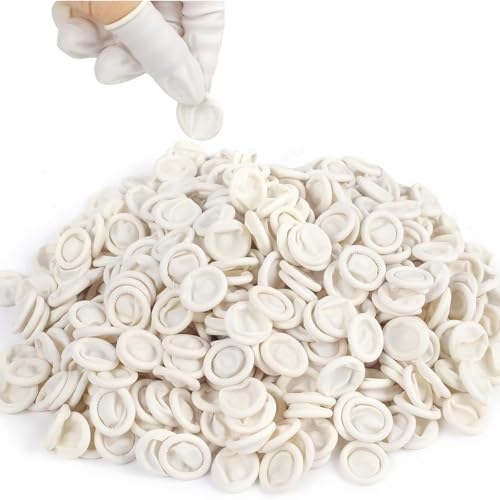 Finger Cot - 100pcs Latex Finger Cots Medium Latex Finger Cots Disposable Latex Finger Cots - Latex Finger Covers Protect Keeping Dressing Dry and Clean for Beauty Electronic Repair (White)