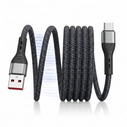 Image of 60W Fast Charging USB to Type C Cable Compatible with iPhone, Samsung, OnePlus, Google Pixel, Macbook, 480mbps Data Sync, Braided Cable, 1 mtr, Black(Free Cable Protectors)