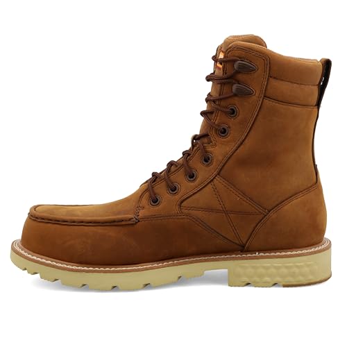 Twisted X Men's 8" Work Boot, Moc Toe Nano Toe with CellStretch2
