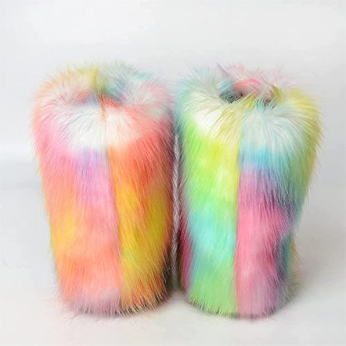 FUNCOS Women's Faux Fur Boots Warm Fuzzy Fluffy Winter Halloween Party Costume Shoes4