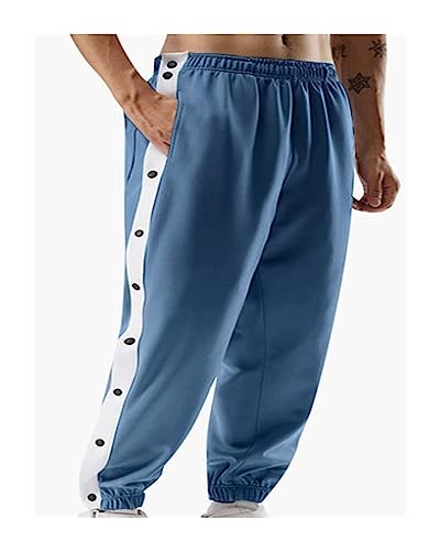 Pantalon de survêtement pour hommes jogger ample boutons-pression d'entraînement de basket