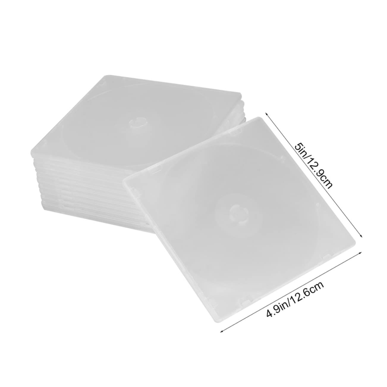 Cabilock 20Pcs CD DVD Storage Case Protective Box with Built Tray for Disc Organization Clear Material for Home Office Use