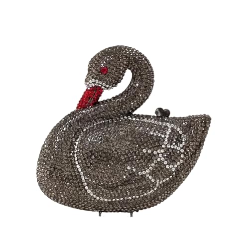 Image of Elegant Swan Evening Purse Animal Crystal Clutch Women Minaudiere Handbag Party Luxury Rhinestone Bag | Animal Crystal