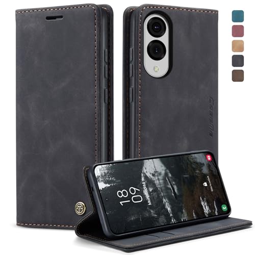 owlhold Funda para Samsung S25 Edge,Funda Avanzado PU Piel [Tarjetas y Billetera][Soporte Plegable][Cierre Magnético] Antigolpes Libro Case Carcasa para Samsung S25 Edge  Negro