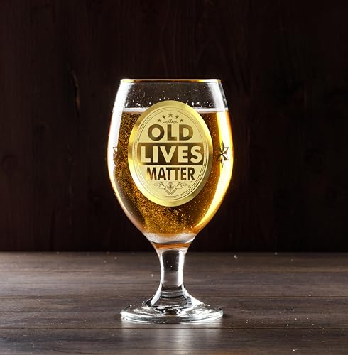 CROWNLY CRYSTAL® Gifts for Older Men Personalized Unique Birthday and Christmas Beer Glass