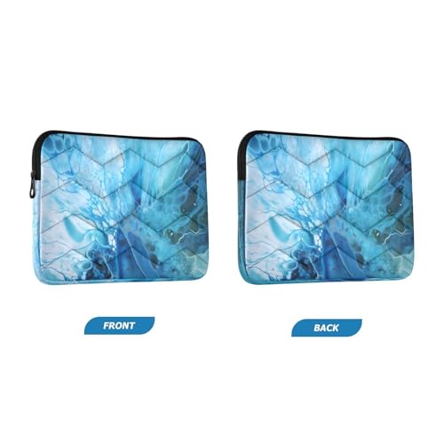 Funda para portátil 13-14 pulgadas con diseño mármol azul blanco miniatura 2