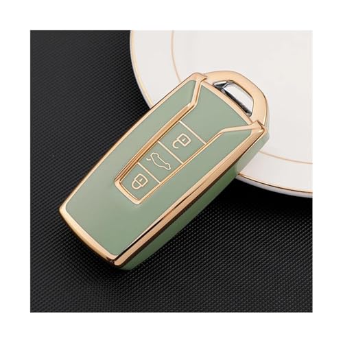 Coque de clé Touareg verte en TPU avec porte-clés anneau VW
