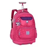 Rebecca Bonbon Mochila de Rodinha Escolar Feminina RB, 48x33x19cm (Pink)