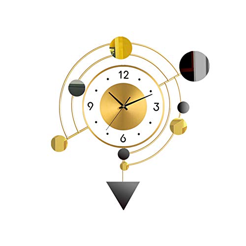 Horloge murale silencieuse 3D en métal pour chambre et bureau calme