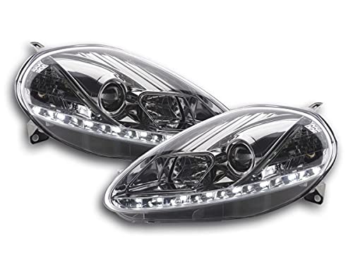 COPPIA FARI FARO DAYLIGHT LED DRL F GRANDE PUNTO 199 05-08 CROMO 33490608