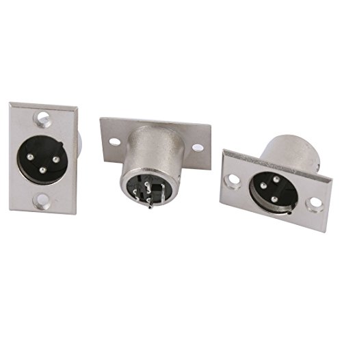 Conector XLR macho de 3 clavijas sourcing map para eliminar ruidos en paneles de audio 2