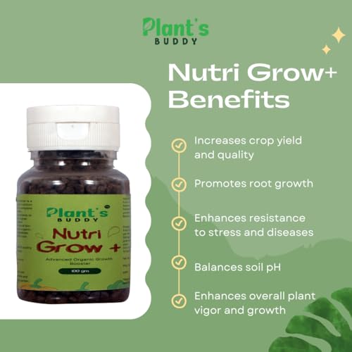 Image of PLANT'S BUDDY Nutri Grow+ Advanced Organic Plant Fertilizer for Plants Home Garden | Complete NPK Nutrition with Micronutrients with Humic, Fulvic & Seaweed Extract | Plant Growth Fertilizer - 100g