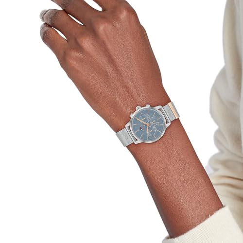 Image of Tommy Hilfiger Blake Quartz Analog with Blue Dial Rose Gold Stainless Steel Strap Watch for Women - TH1782807