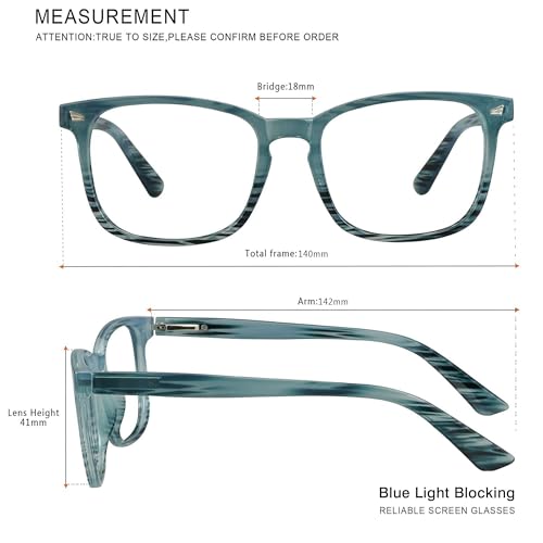 Image of Vintage Square Progressive Multifocal Presbyopic Glasses, Anti-Blue Light Glasses for Men Women Readers (+1.00 /+4.00 Magnification)