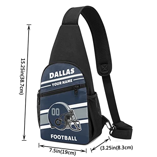 Custom Sling Bag, Personalized Dallas Crossbody Bags for Men Women, Customize Name and Number Sling Shoulder Backpack, Chest Bag Hiking Travel Daypack for Outdoor4