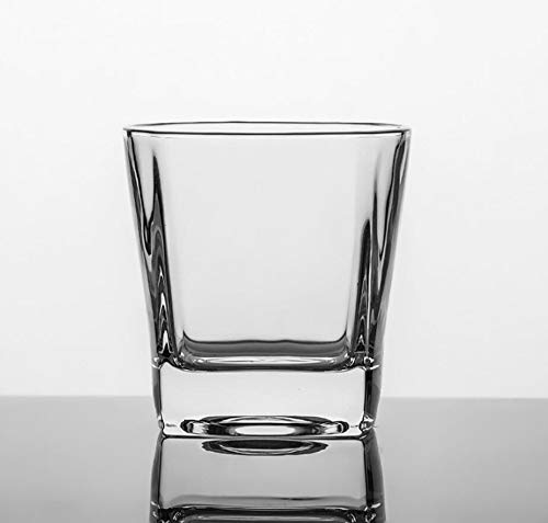 Image of Premium Crystal Whiskey Glasses Set of 6 Large Lead-Free Crystal Glass Tasting Cups Scotch Glasses Tumblers for Drinking Irish Whisky Bourbon Tequila (Square Tumbler, 6 * 9.1oz)
