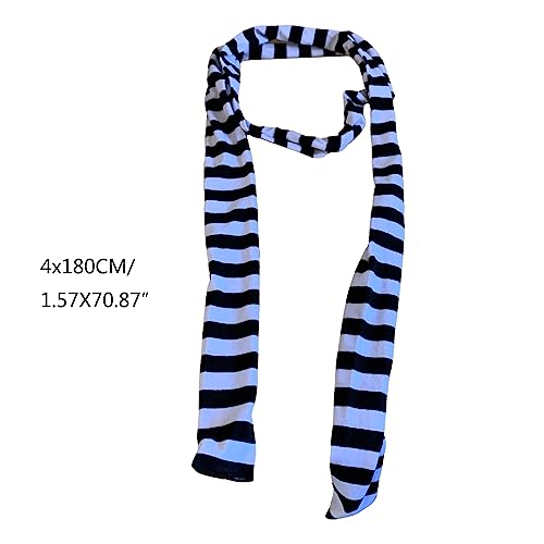 NUEAYMS Lady Goth Harajuku Cool Scarve Y2k Girl Stripe Long Knitted Scarves Fashion Cloth Unisex Street Casual Neckerchief Y2k4