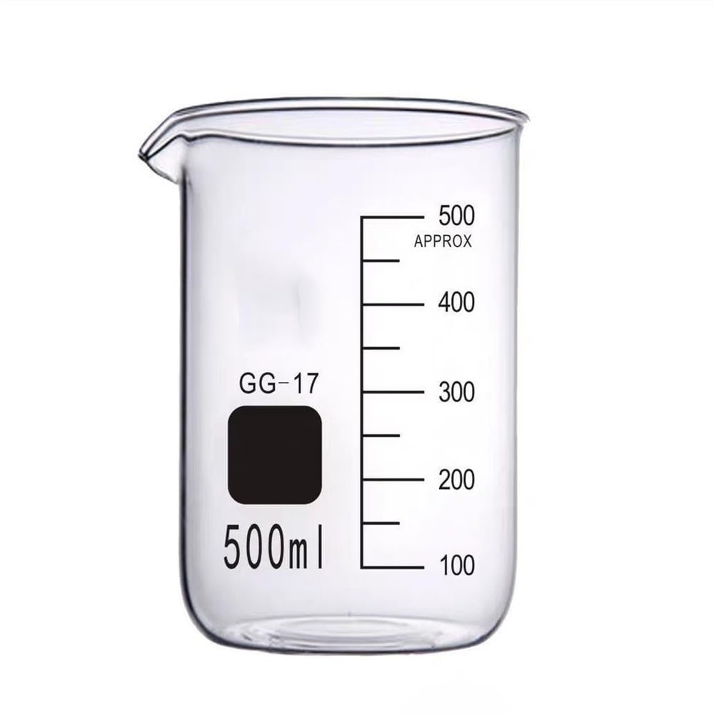 Tazza graduata resistente alle alte temperature, set di becher in vetro borosilicato da laboratorio, in trasparente for chimica 5-1000 ml(10)