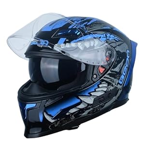 Full Face Motorcycle Helmet, Street Bike Helmet with Clear&Tinted Visors and Multiple Vents, Motocross Casco DOT Approved for Adult Men Women