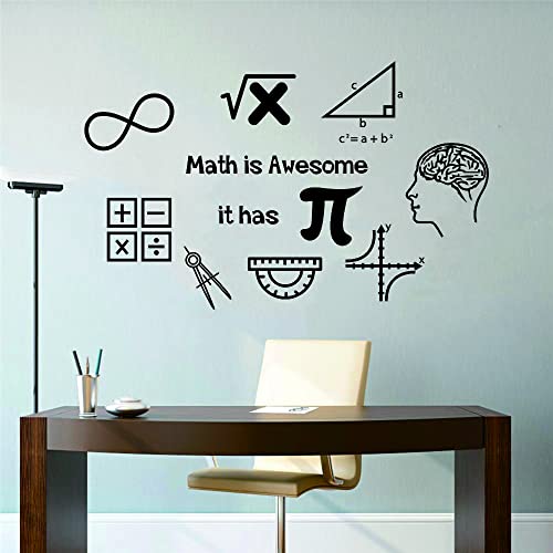 Sticker mathématiques boussole en vinyle noir repositionnable - 5