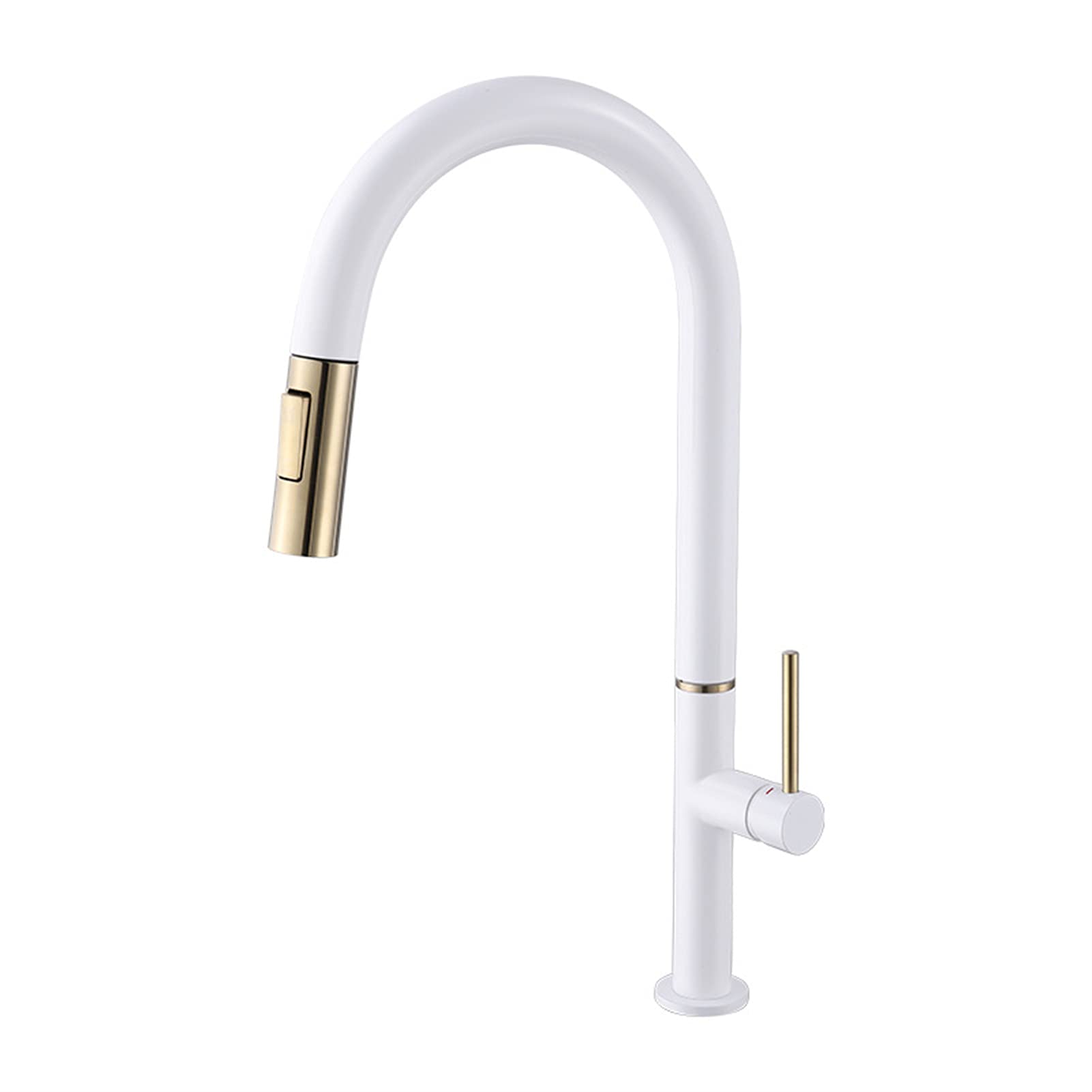 Robinet de cuisine avec douchette extractible tactile blanche pour évier moderne
