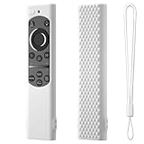 Silicone Case Cover for Samsung TV Remote BN59-01388A - Protective Sleeve with Lanyard (White)