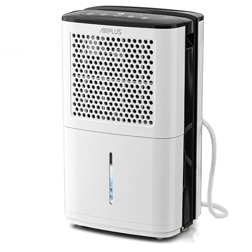 AIRPLUS 4,500 Sq.Ft 50 Pint Dehumidifier for Basements, (3 Smart Modes) Quiet Dehumidifiers for Bedroom & Home with Drain Hose, Auto Shut Off/24 Hr Timer/0.66 Gallon Water Tank