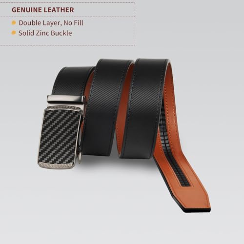 men39s ratchet leather belt - heavy duty adjustable dress amp casual belt