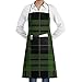 NA czarny zielony krata szkocki wzór fartuch dom kuchnia gotowanie fartuchy dla kobiet mężczyzn