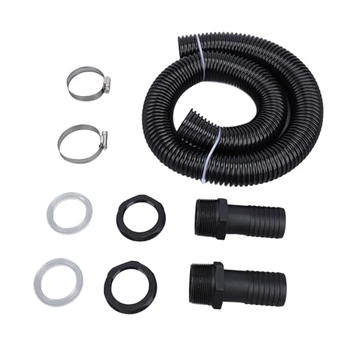Riuulity Kit de Conector de Manguera de Barril de Lluvia, Desviador de Barril de Lluvia de Plástico Duradero para de Recolección de Agua de Lluvia con Manguera de 39,4 Pulgadas de (Sin