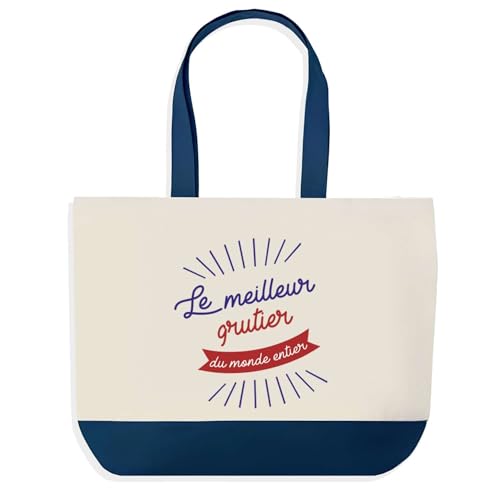 Idée cadeau collègue original avec ce sac de shopping bleu grutier