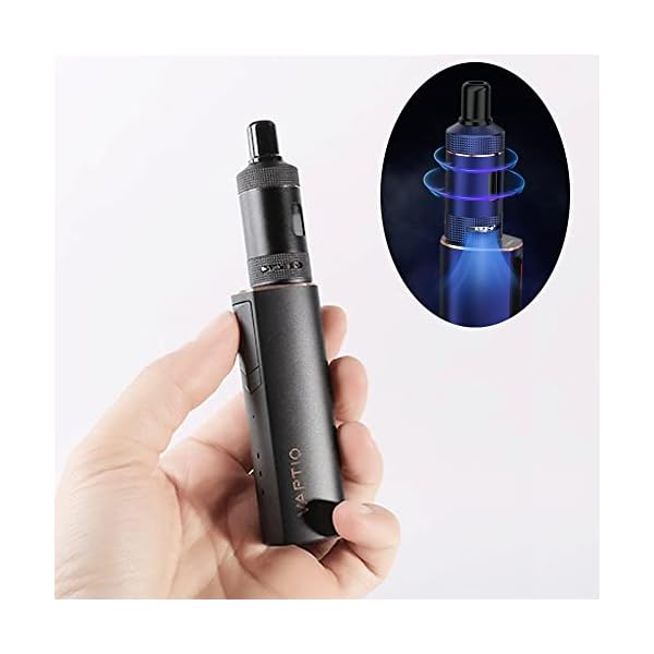 VAPTIO COSMO2 Kit Cigarette électronique avec Atomiseur Cosmo Cores de 2,0 ml Batterie 2000 mAh kit de vaporisateur Vape Kit Sans e-liquide et sans nicotine (noir)