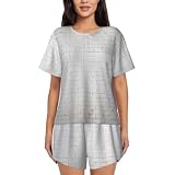 Design stampato alla moda: questo set pigiama da donna stampato con muro di mattoni bianchi presenta una stampa a trasferimento a pannello intero accattivante per un look alla moda e unico. Il processo di stampa di alta qualità garantisce motivi chiari e colori vivaci che rimangono vivaci dopo ripetuti lavaggi.