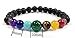 fiona Chakra Bracelet Healing, Chakras Necklace Lotus Yoga, 7 Chakra Jewelry For Women, Lava Beads Real Stones, Gift For Her 1 pc (Chakra Beaded Bracelet)
