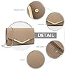 Miss Lulu Damen Umschlag Clutch Elegant Abendtasche Brauttasche Umschlag Clutch Tasche Handtasche mit Kette für Hochzeit Party Prom Khaki #4