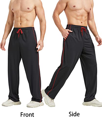 Men's Athletic Pant with Pockets Open Bottom Sweatpants for Men Workout, Exercise, Running4