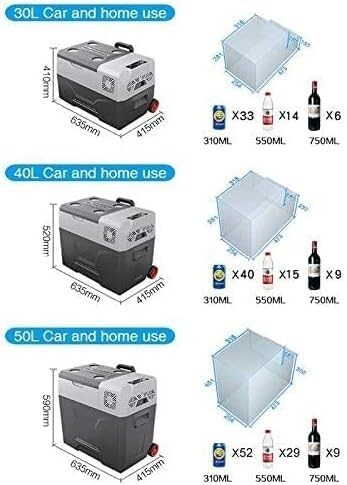 Refrigerador portátil de 30/40/50L, refrigerador for Coche, Mini compresor de Nevera portátil de 12V, portátil for Acampar(30l)