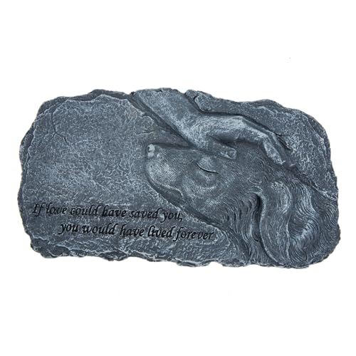 MUELODSIC 樹脂製ペットメモリアル像 犬墓石 置物 防水耐久 ガーデントリビュート 犬位牌 写真対応 スタビリティ保持