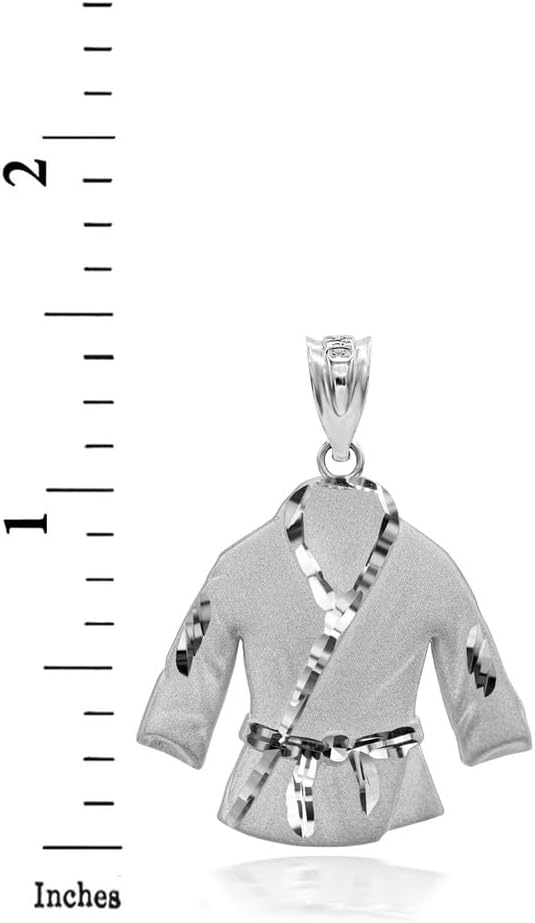 Claddagh Gold Martial Arts Karate Robe 3D Charm Pendant 925 Sterling Silver