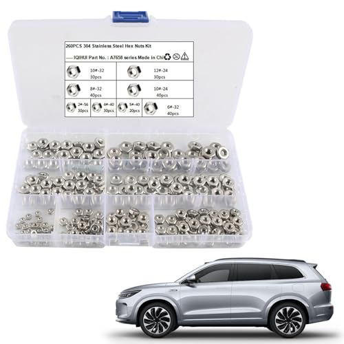 Écrous hexagonaux robustes MARIALWARE, kit d'assortiment durable en acier inoxydable de qualité