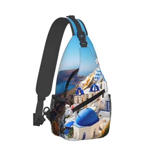 Bolso cruzado Santorini con estampa vista al mar miniatura 2
