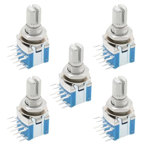 VGOL 5PCS RS1010 Band Switch Rotary Switch Gear Change Switch 1 Pole 5 Position 15mm Shaft Small Sealed Band Switch (DC16V 0.1A)