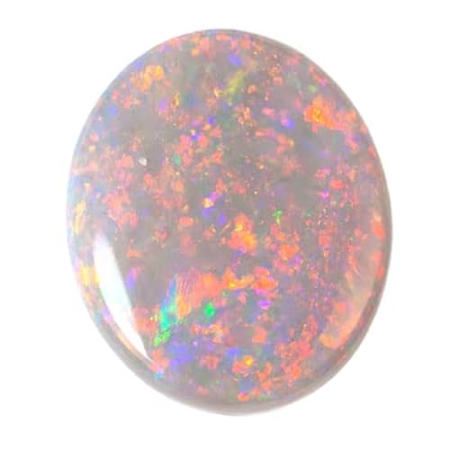 Pierre opale blanche ovale de 4,25 carats naturelle au feu Aa++