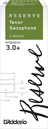 D'addario Reserve Tenor Saxophone Reeds, Strength 3.0+, 5-Pack #TOP2