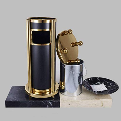 BODHIS Mülleimer für den Außenbereich Mülleimer für den Außenbereich Luxus-Mülleimer aus Edelstahl mit Aschenbecher Kommerzieller Mülleimer Abfalleimer für Hotels und Einkaufszentren – Bild 4