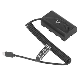 NP Dummy Battery Type C Fast Charging Circuit Spring Cable Continuous Power Adapter for Camera Monitor LED Light Long Lasting Compatible Indoor Outdoor Adjustable Cable