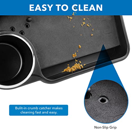 Mount-It! Headrest Cup Holder | Car Back Seat Organizer To Keep Kids Entertained - Cup Holder Tray For Car Holds Drinks, Food & Phones/Tablets | Install In Seconds - Folds Down When Not In Use #TOP5