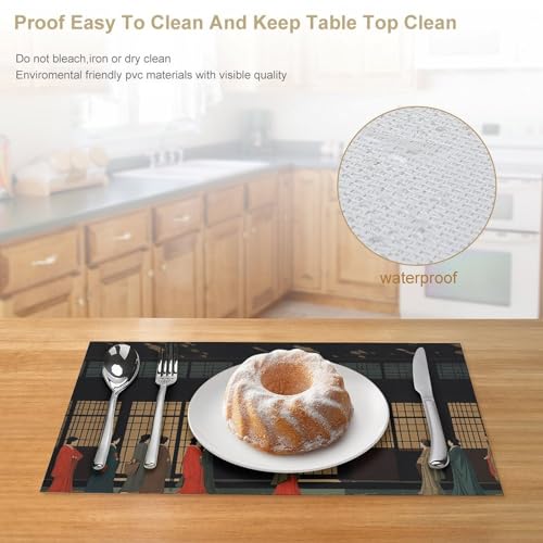 Sets de table faciles à nettoyer pour table salle à manger - 5